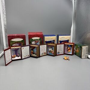 Disney HALLMARK Winnie the Pooh STORYBOOK Book Keepsake Ornaments Set Of 4 Plus